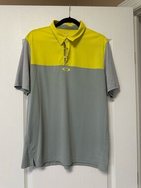 Oakley Men’s Short Sleeve Polo - Yellow & Gray